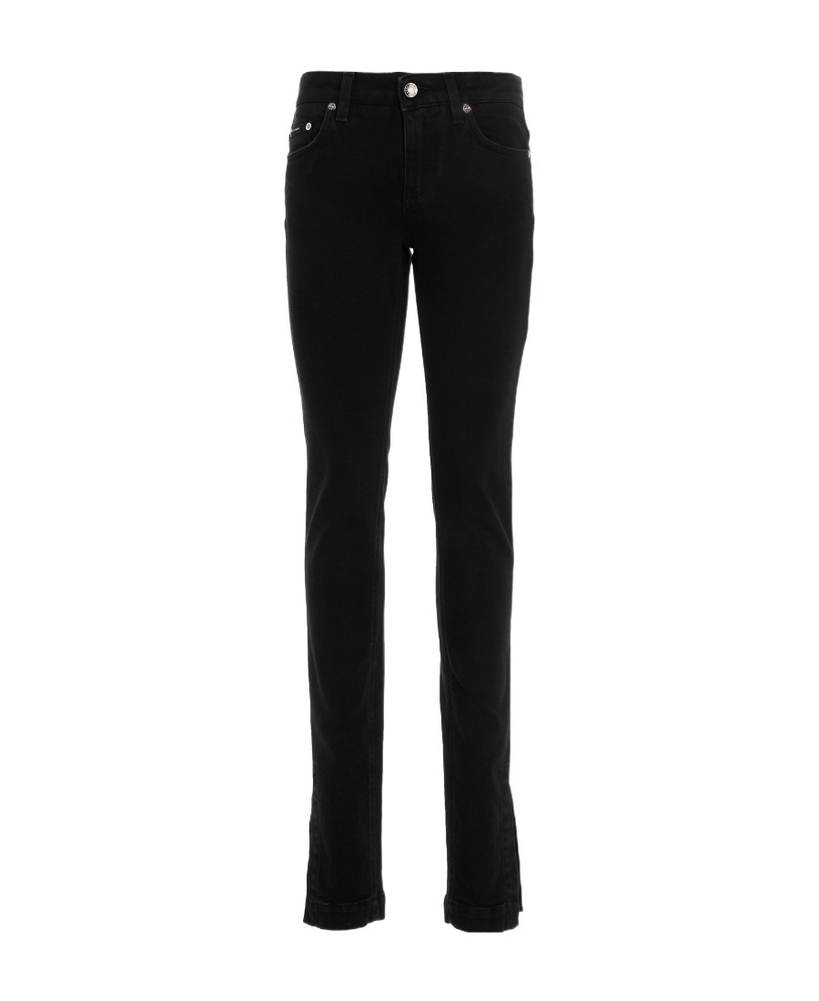 Dolce & Gabbana Washed Denim Girly Jeans In Black
