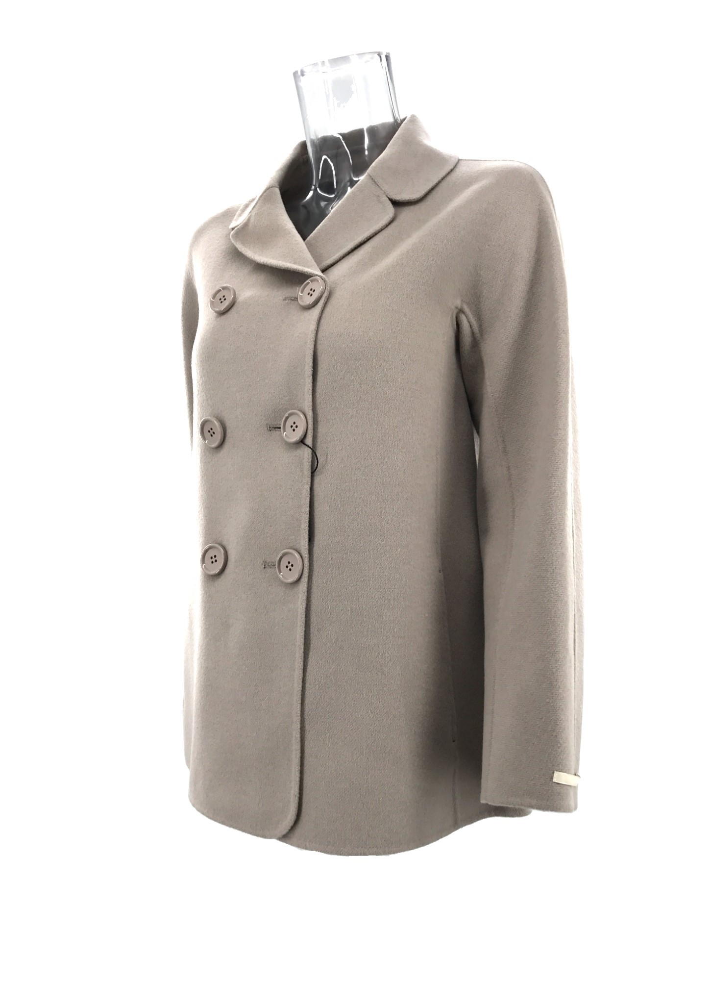 Max Mara Double-breasted Long-sleeved Casual Jacket In Gray