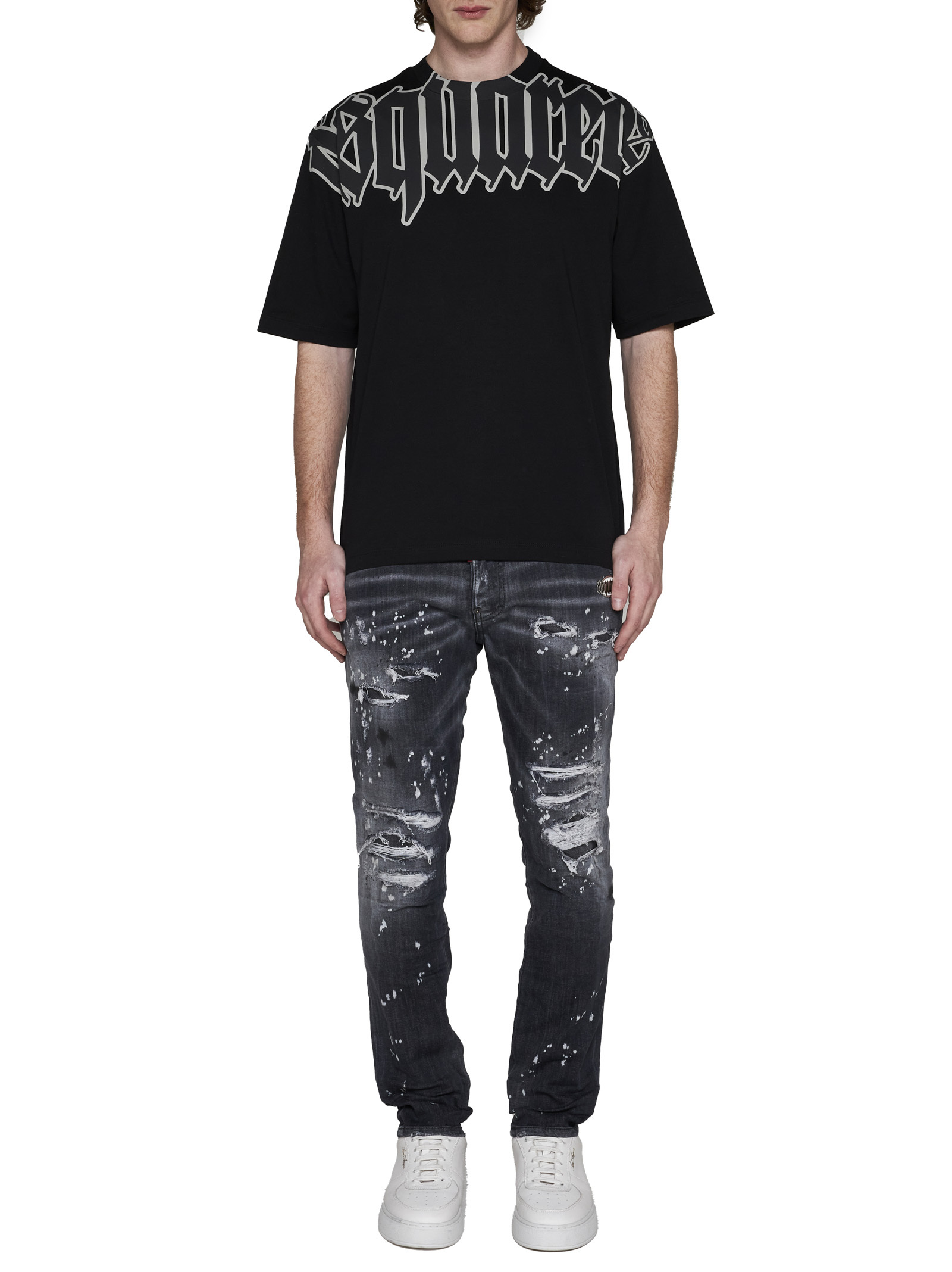 Dsquared2 Cotton D2 Gothic Loose Fit T-shirt In Black