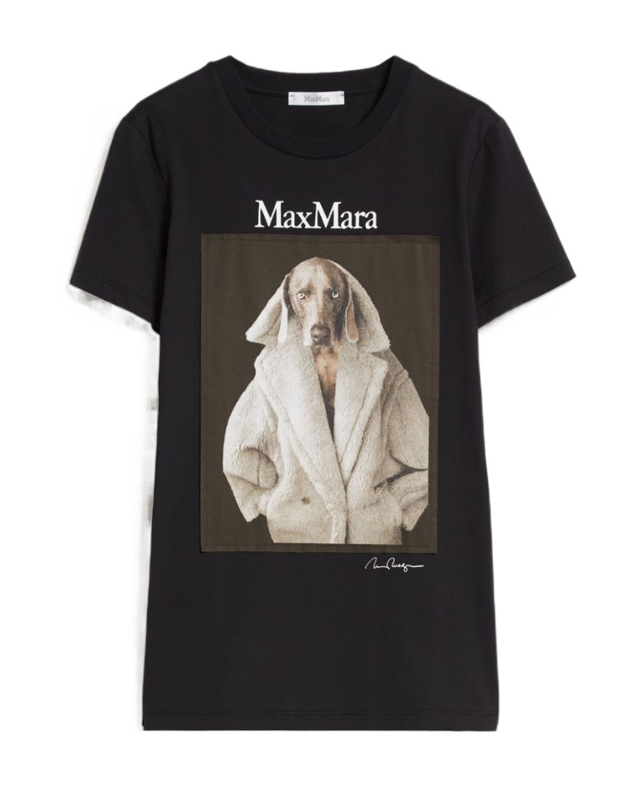 Max Mara Valido Graphic-print Cotton T-shirt In Black