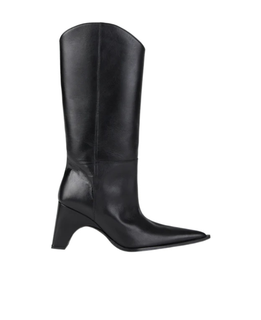 Coperni Leather Boots With Iconic Logo In Black