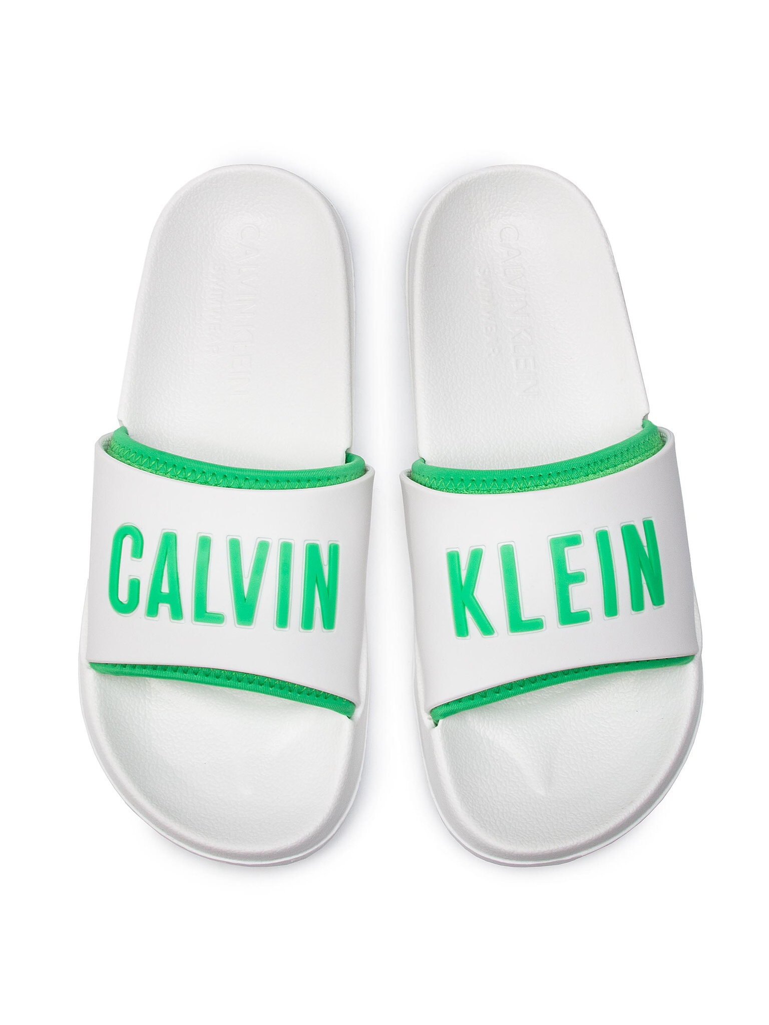 Calvin Klein Logo Slippers In White