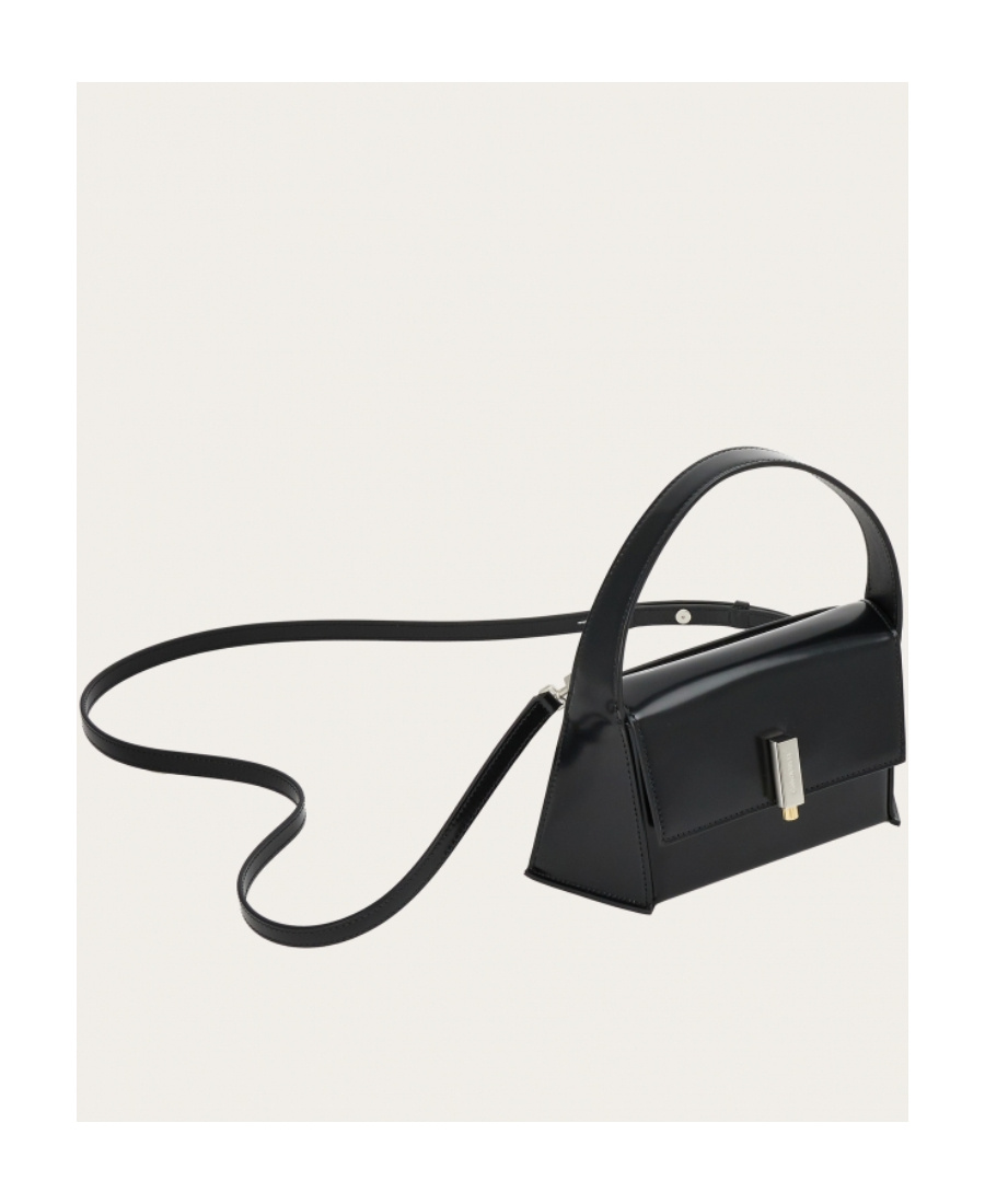 Shop Ferragamo Flip Shoulder Bag In Black