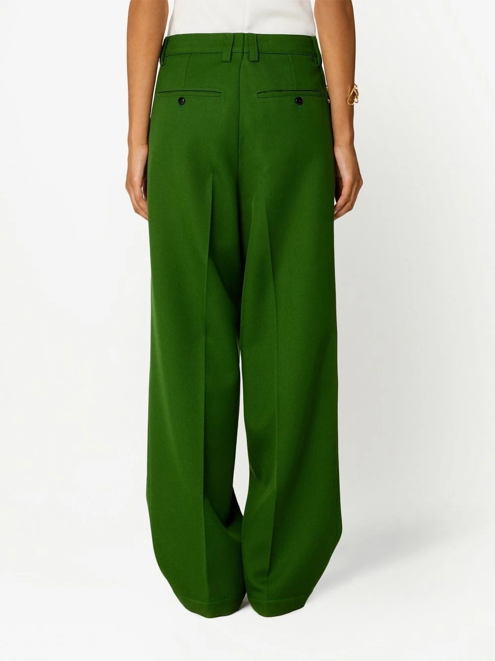 Ami Alexandre Mattiussi Wide-leg Trousers In Green