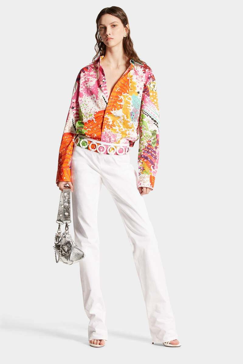 Dsquared2 Sharpei Ring-embellished Trousers In White