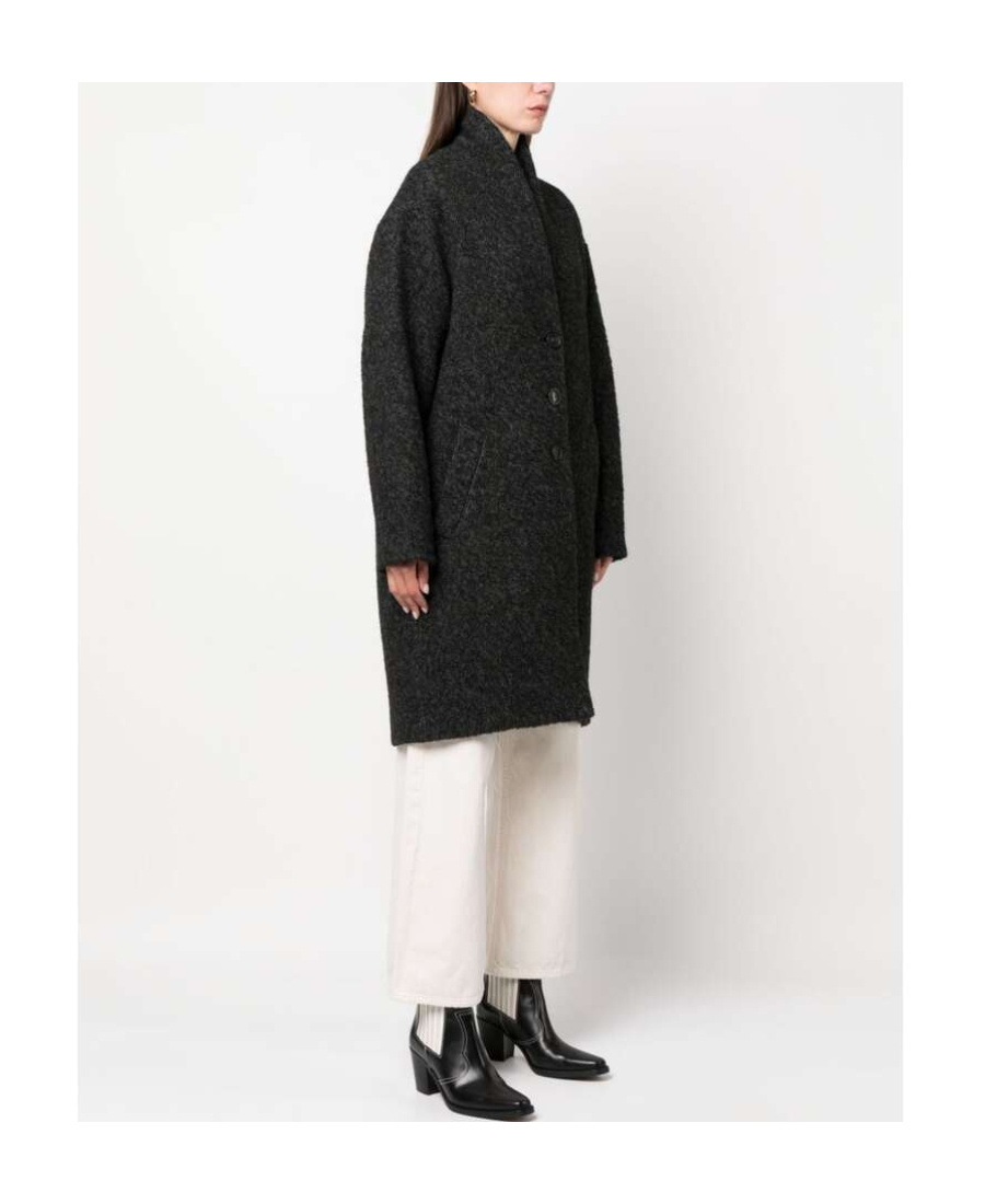 Isabel Marant Étoile Fine-knit Single-breasted Coat In Black