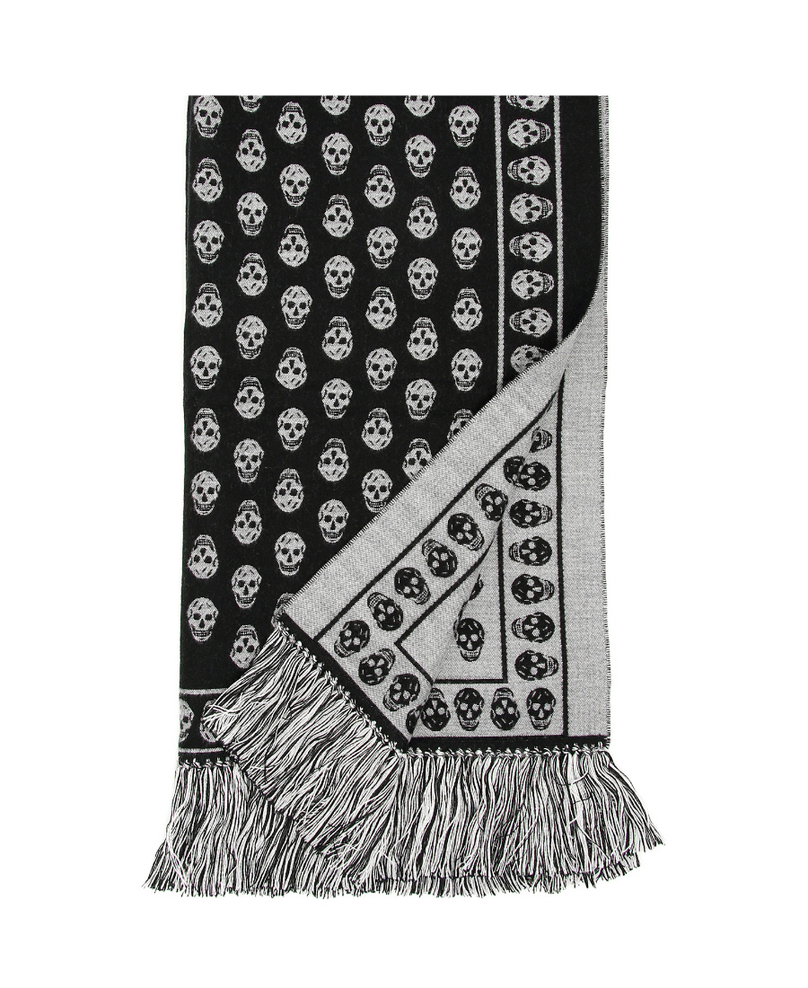 Alexander Mcqueen Skull Motif Scarf In Black