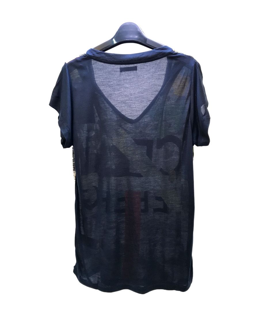 Shop Iceberg V-collar Short-sleeved T-shirt In Black
