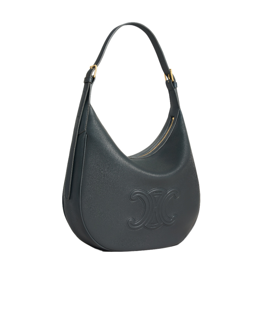 Celine Large Helose Cuir Triomphe Shoulder Bag In Gray