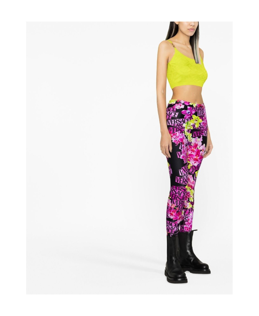 Versace Pink Orchid Leggings In Pink
