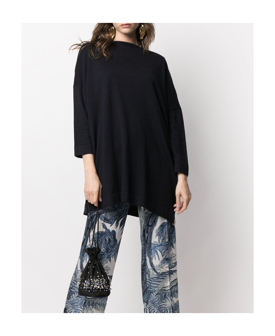 Daniela Gregis Navy Boat Neck Knit Jumper In Black
