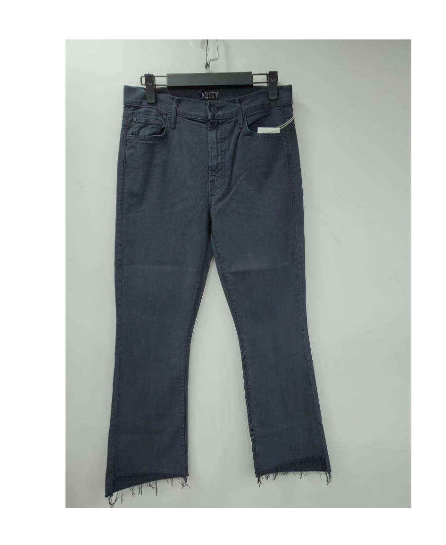Mother Straight Tube Trimmed Jeans In Black