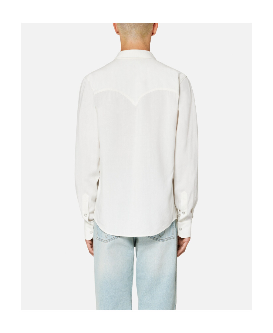 Ami Alexandre Mattiussi Decorative-button Long-sleeve Shirt In White