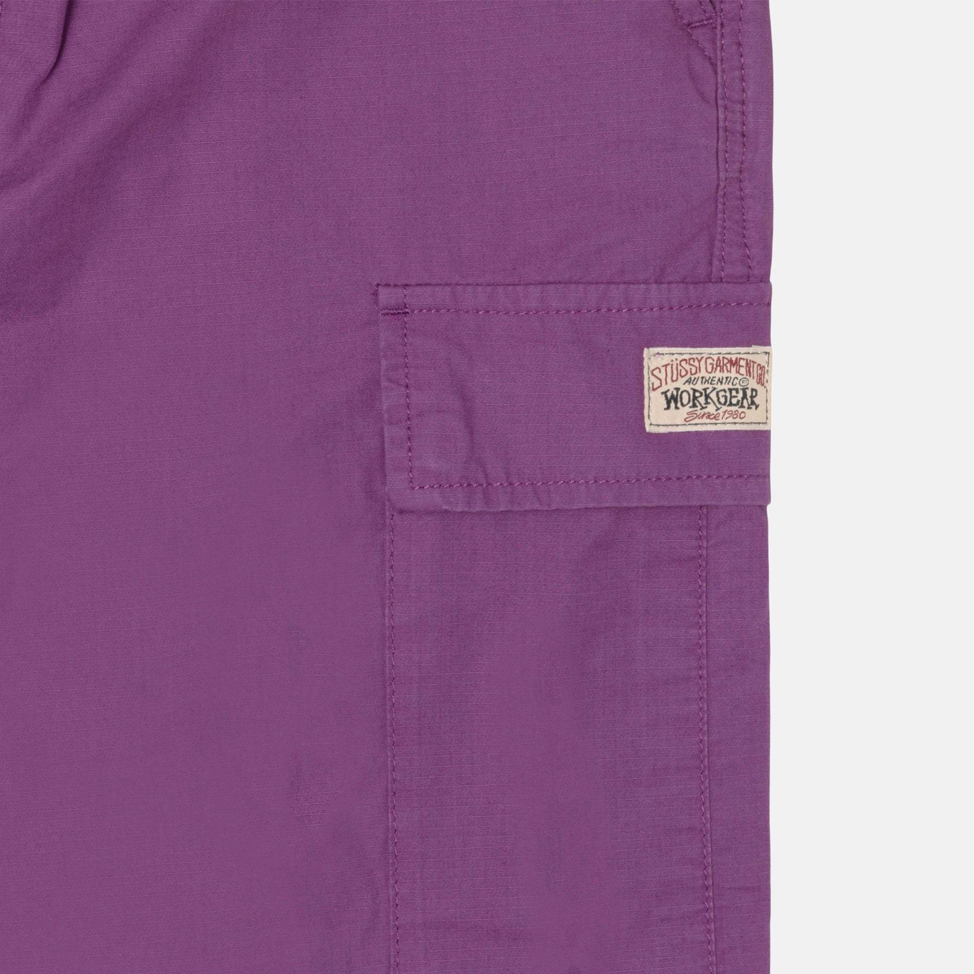 Shop Stussy Ripstop Cargo Beach Pants In Purple