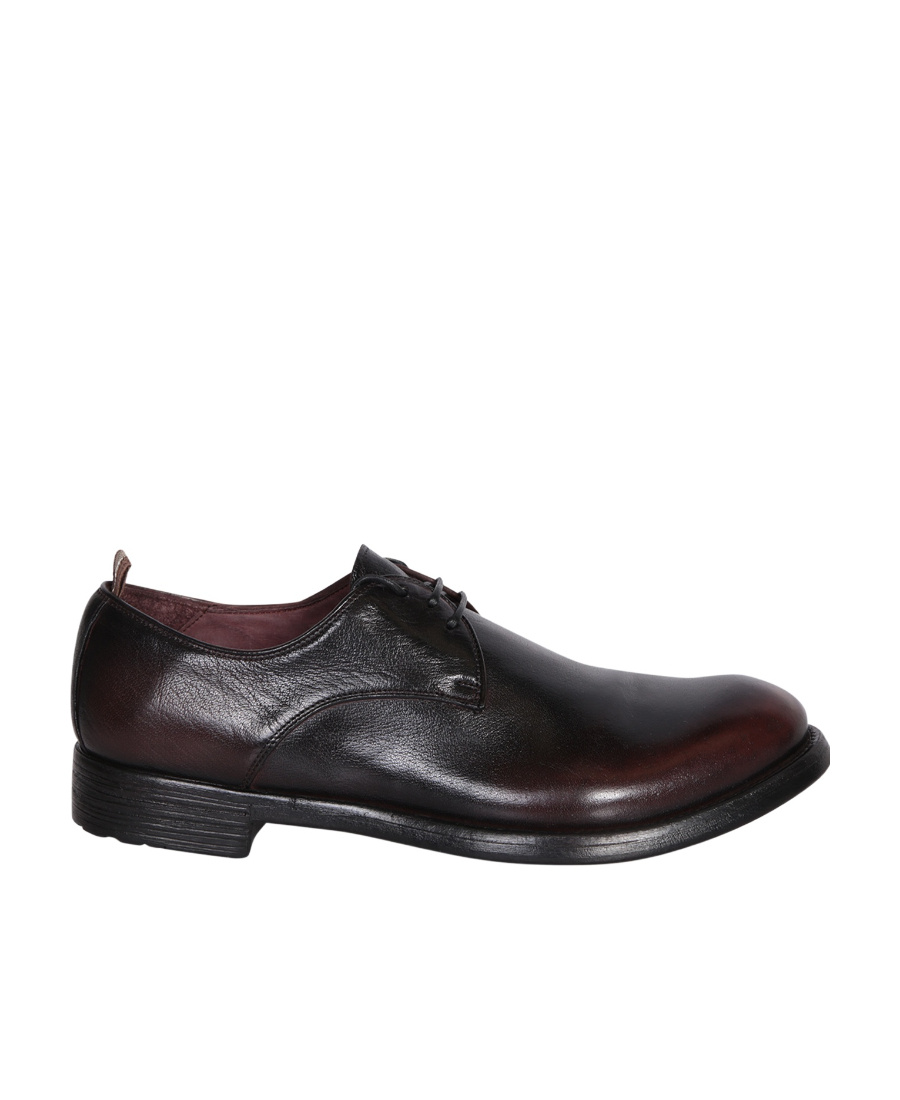 Officine Creative Round Head Laced Derby Shoes In Black