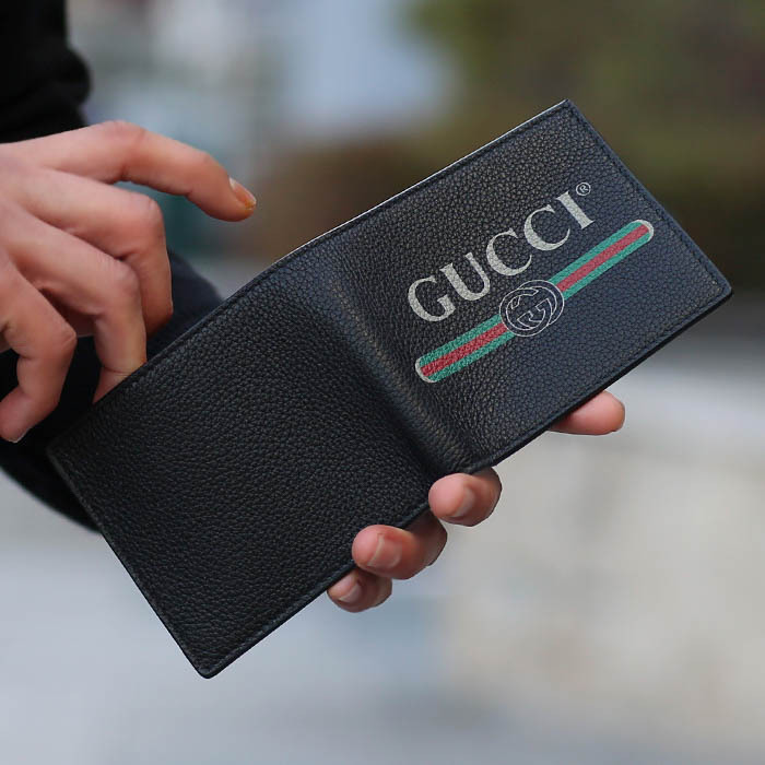 GUCCI GUCCI PRINT LEATHER COIN WALLET