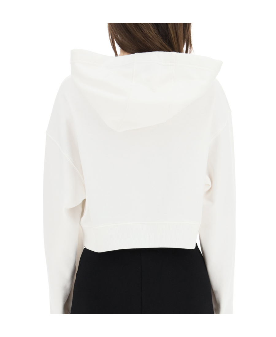 Alessandra Rich Embellished Logo Hoodie In Neutral