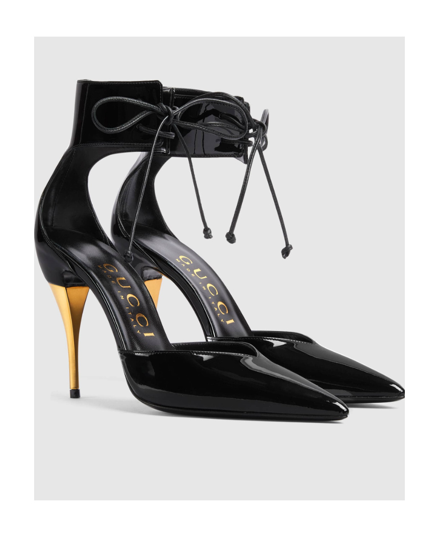 Gucci Patent-finish Pointed Pumps In Black