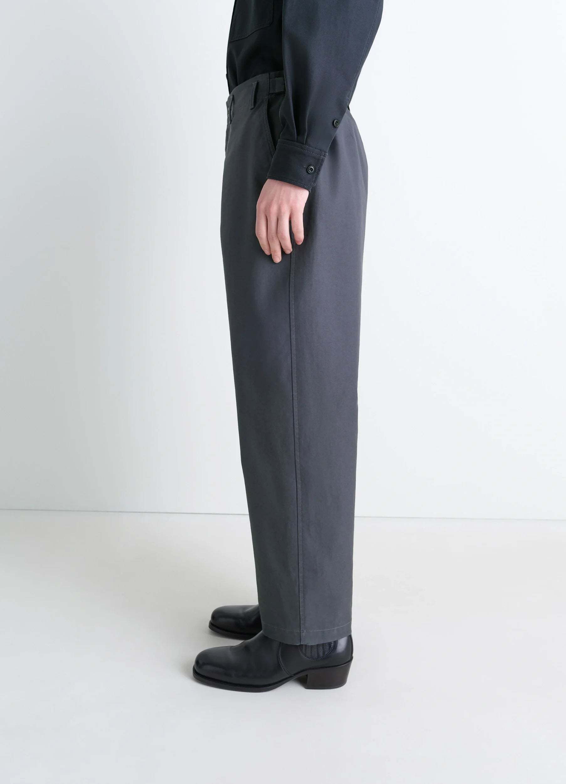 Lemaire Adjustable-waist Trousers In Blue