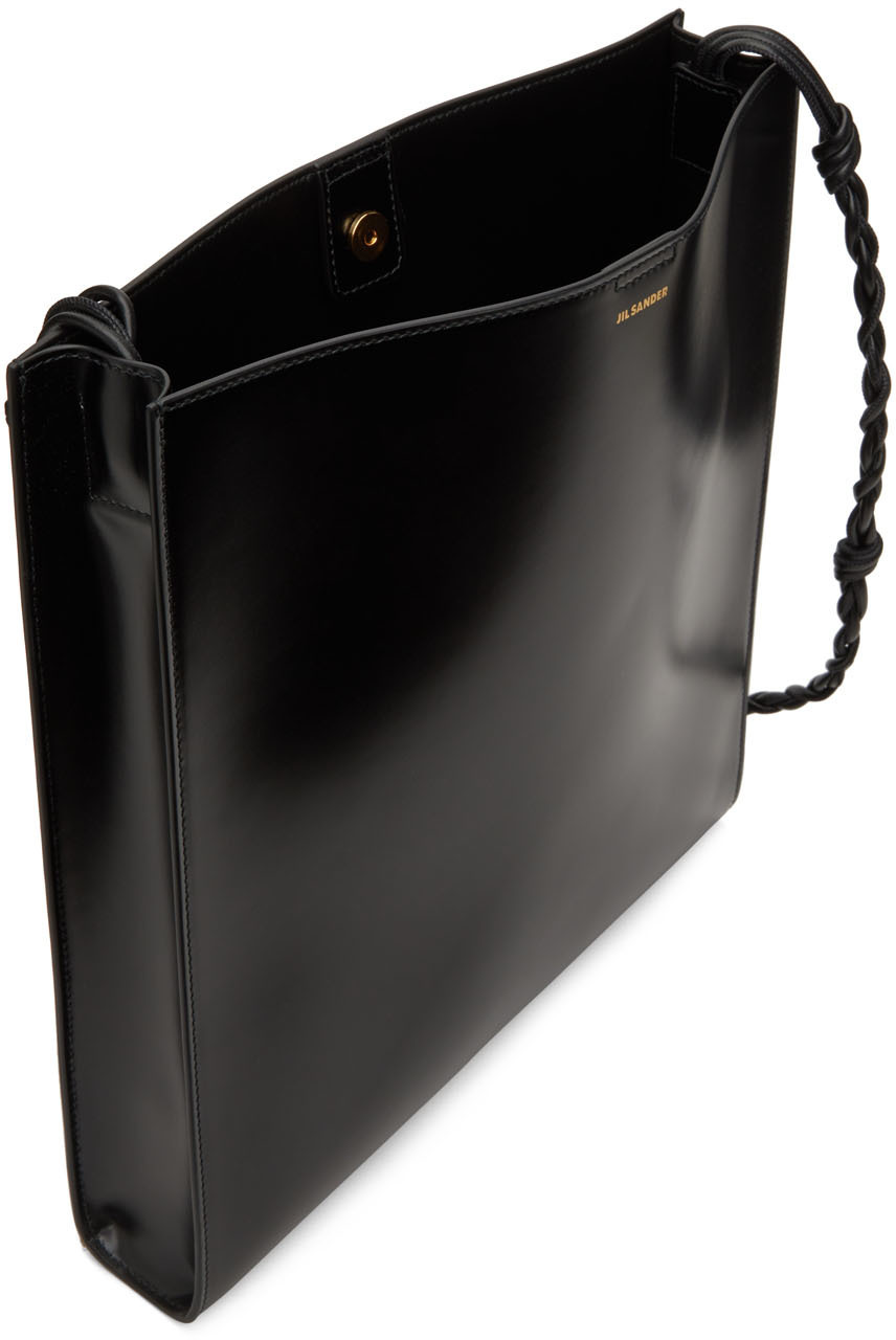 Jil Sander Black Medium Tangle Shoulder Bag In Black