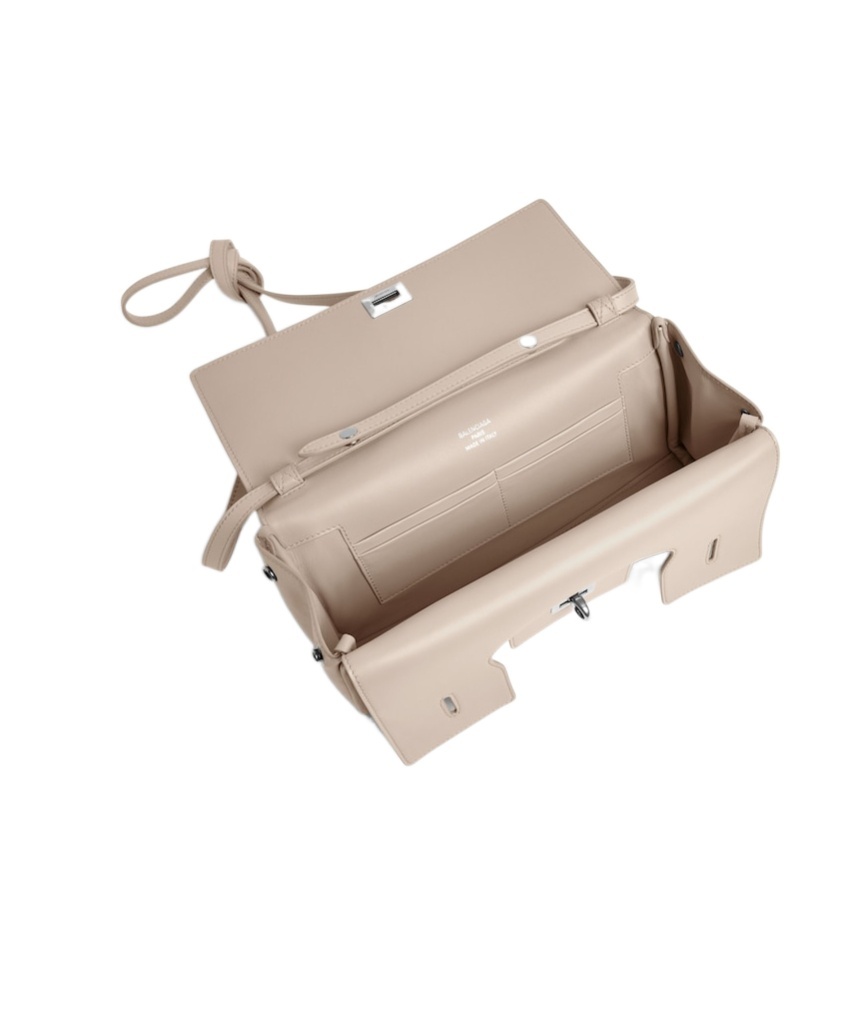 Balenciaga Women's Bel Air Small Clutch On Strap In Almond In Almond-colored