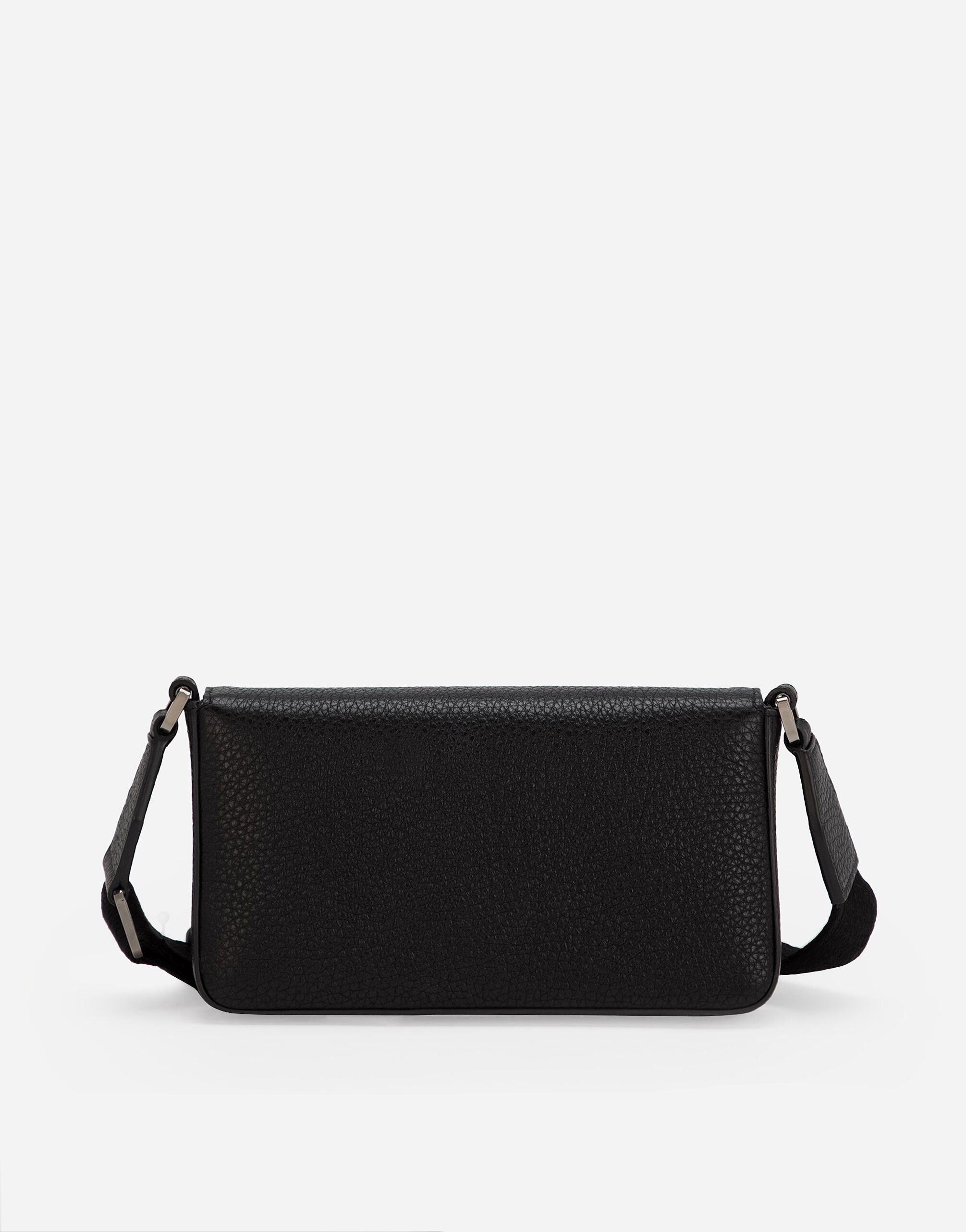 Dolce & Gabbana Logo-embossed Leather Messenger Bag In Black