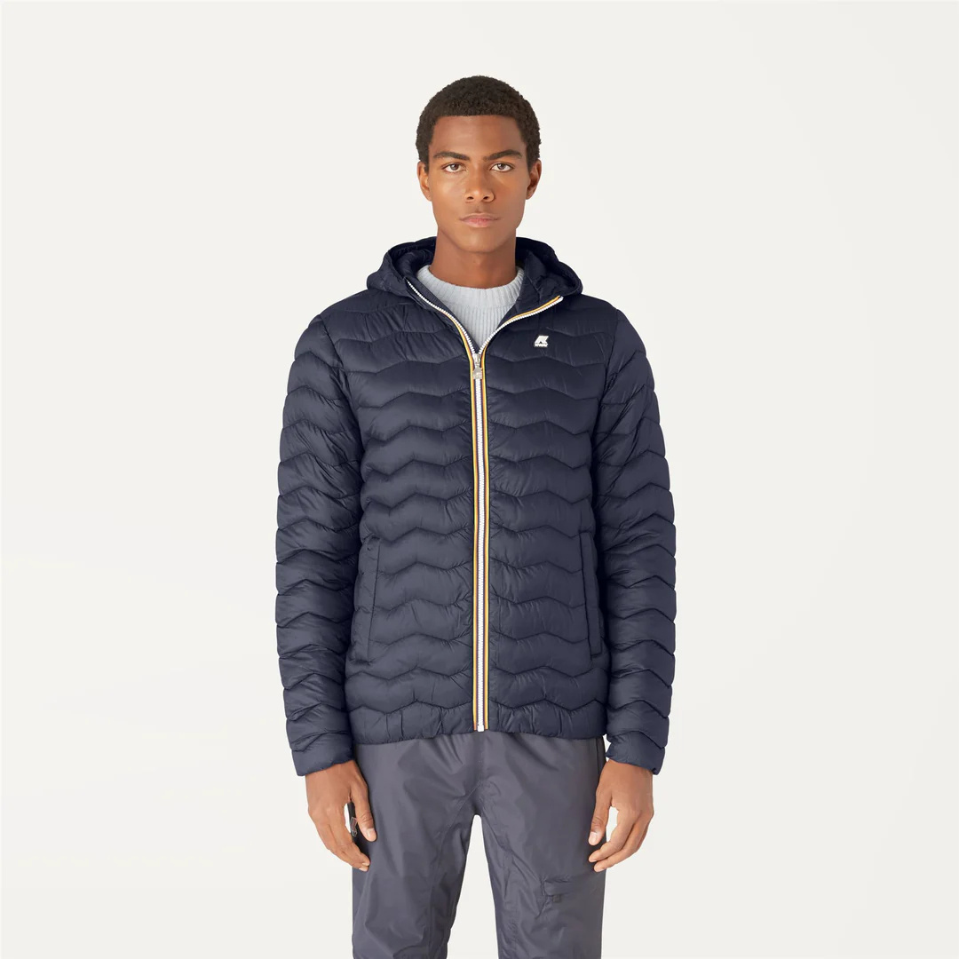 K-WAY LOGO-PATCH HOODED PADDED JACKET