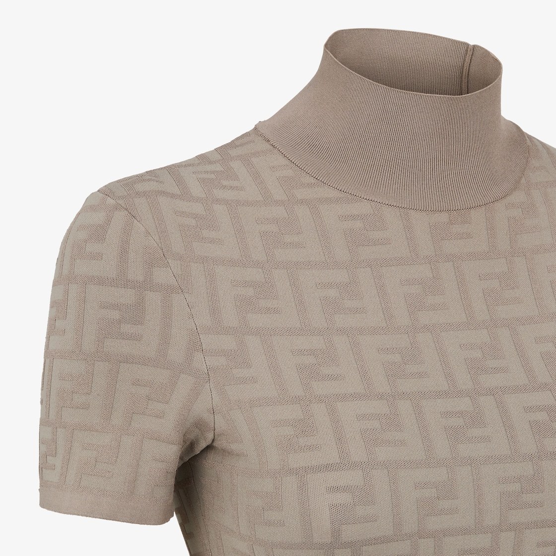 Fendi Dove Grey Ff Viscose Dress In Nude