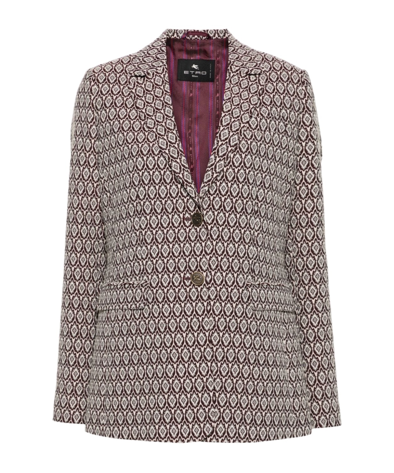 Etro Long-sleeved Suit Coat In Multicolor