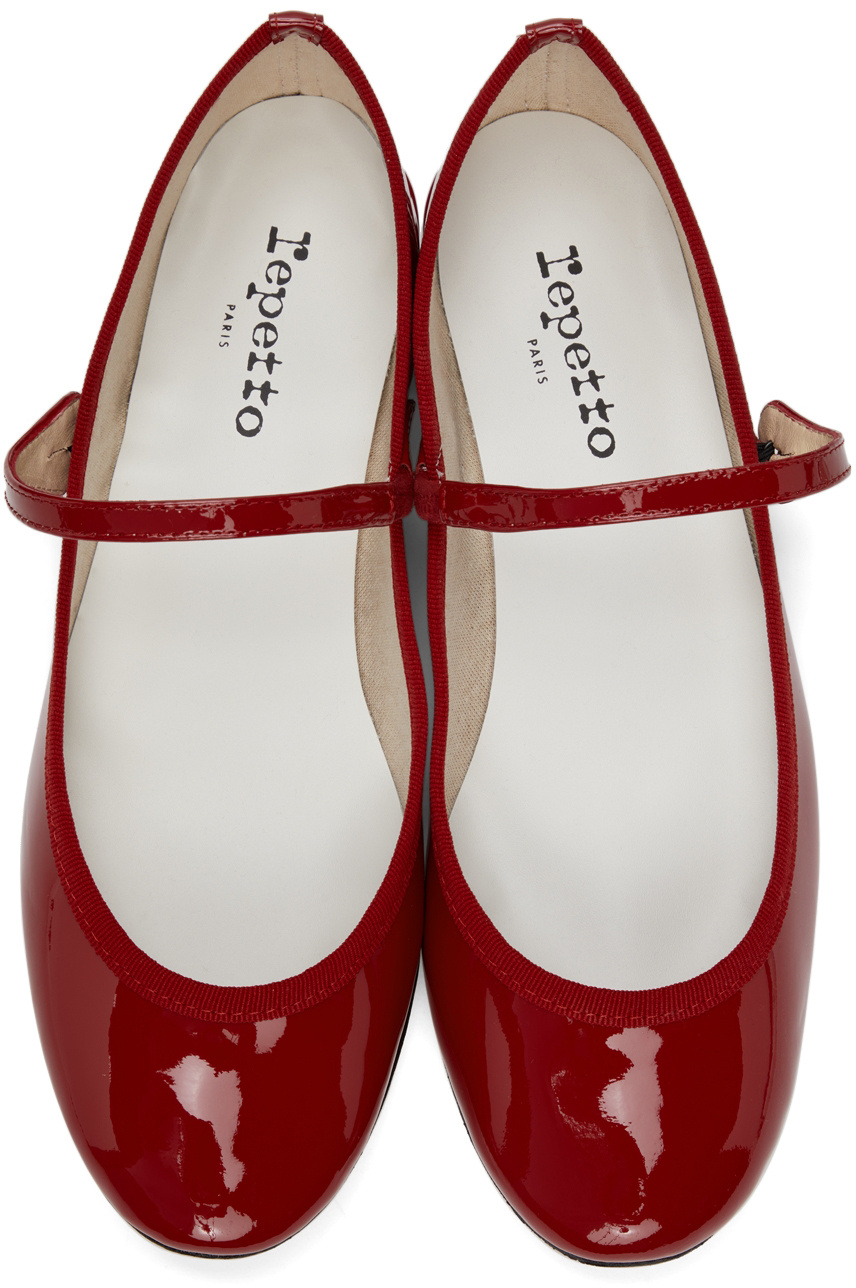 Repetto 30mm Rose Patent Leather Mary Jane Heels In Red