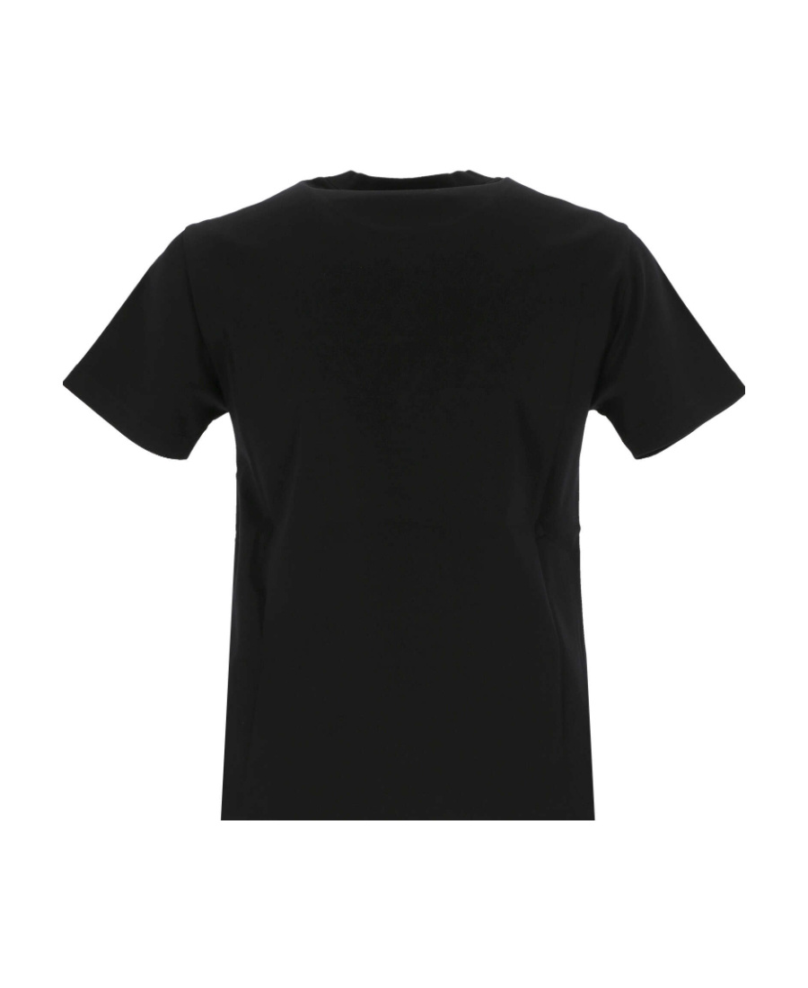 Lanvin Black Short-sleeved T-shirt With Embossed Logo In Black