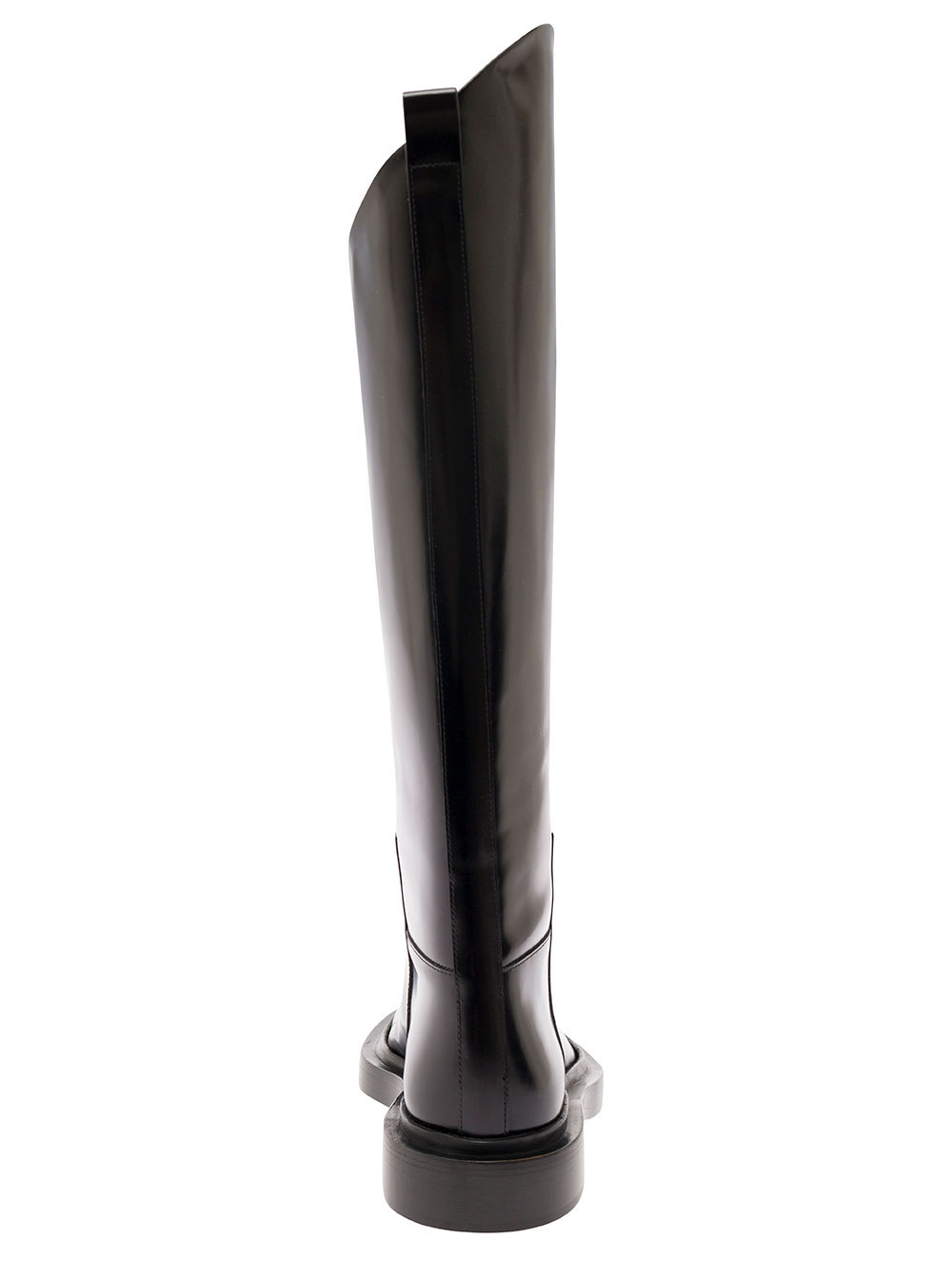 Jil Sander Asymmetric Leather Boots In Black