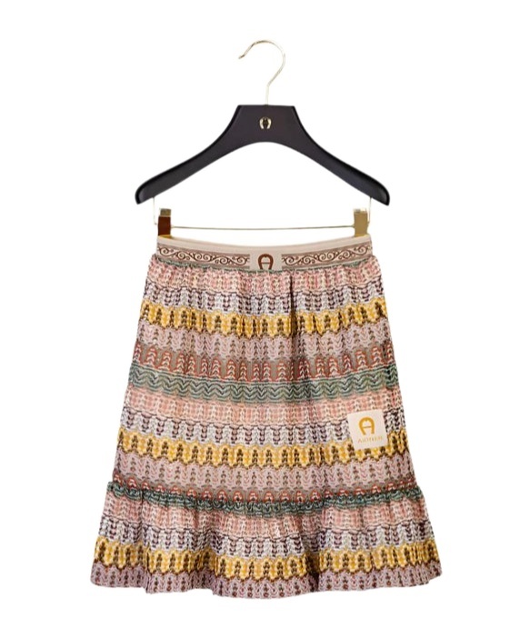 Shop Aigner Fancy-knitted Skirt In Nude
