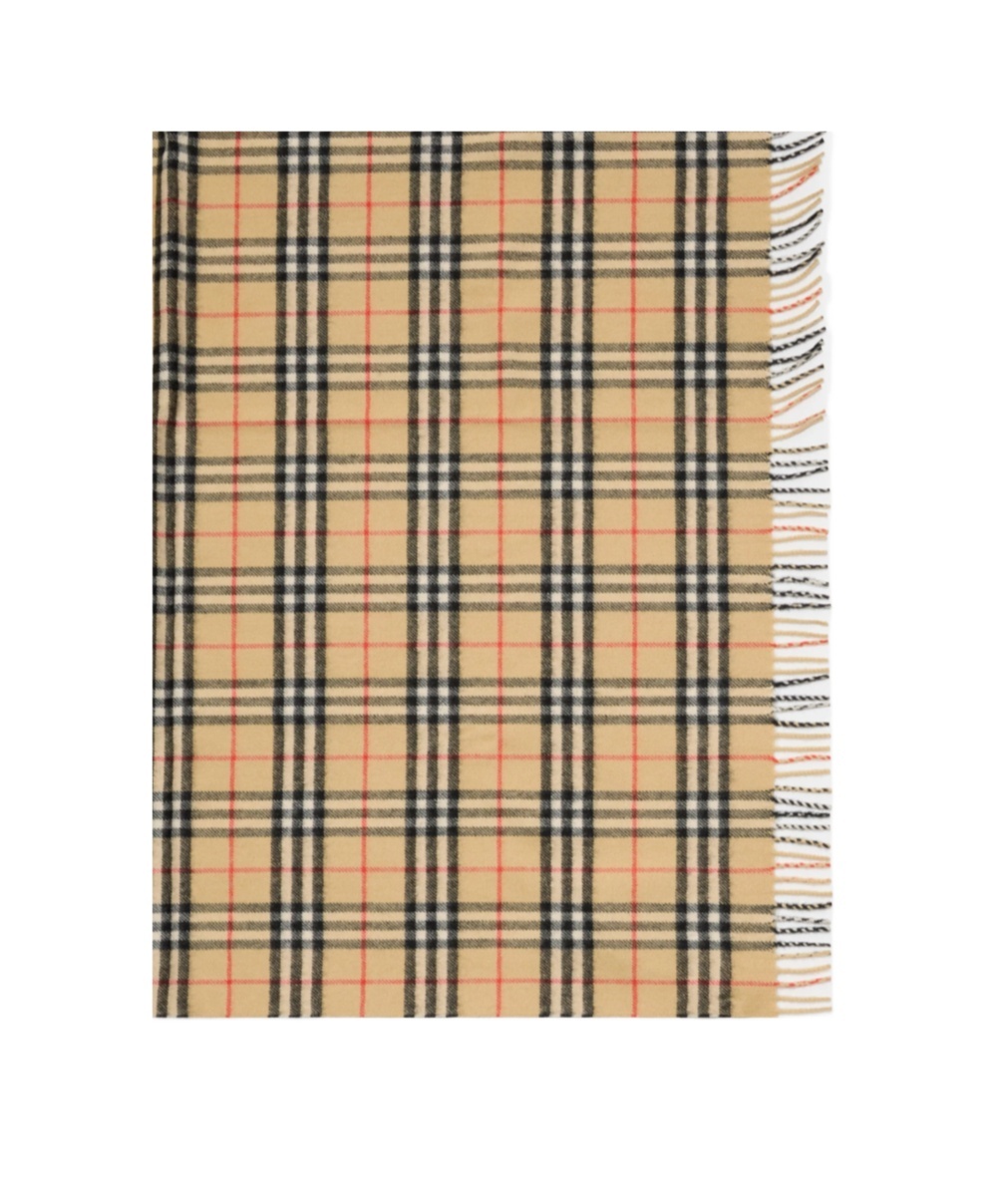 Burberry Check Wool Baby Blanket In Multi