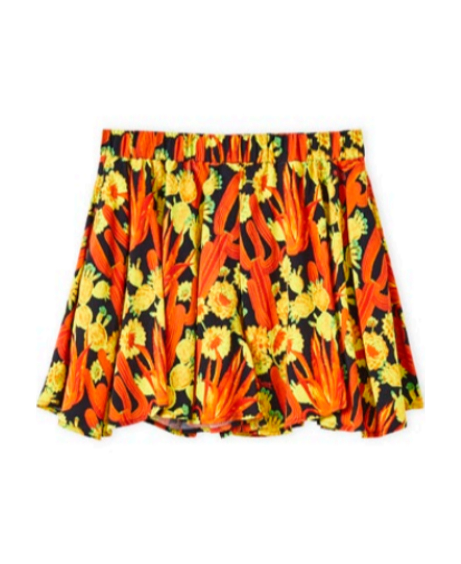 LOEWE CACTUS PRINT FLARE SHORTS IN VISCOSE