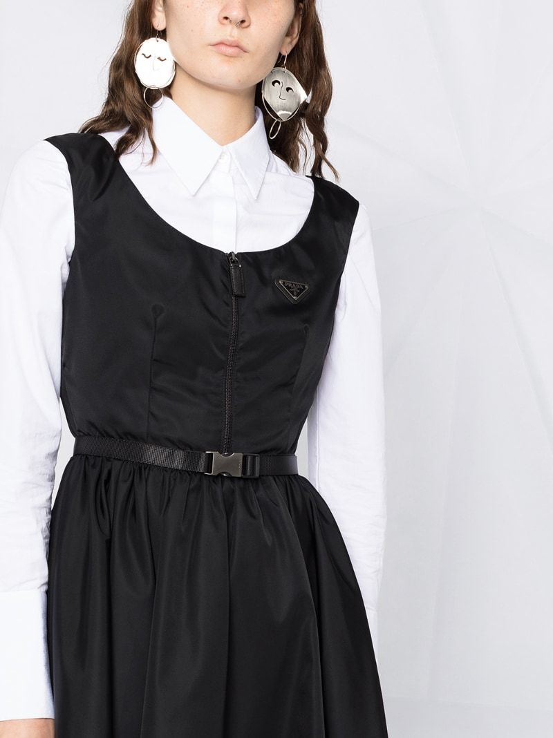 Prada Round-neck Dress In Black