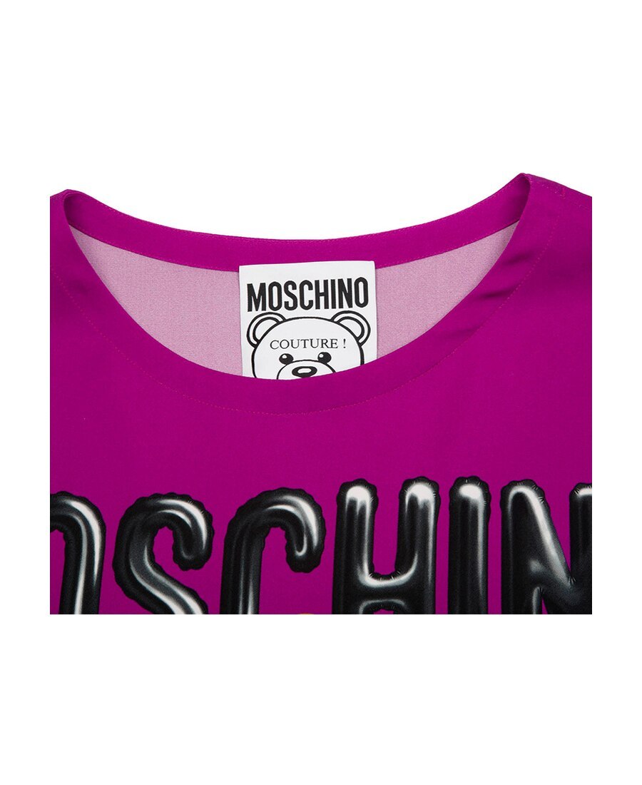 Moschino Logo Printed T-shirt In Purple