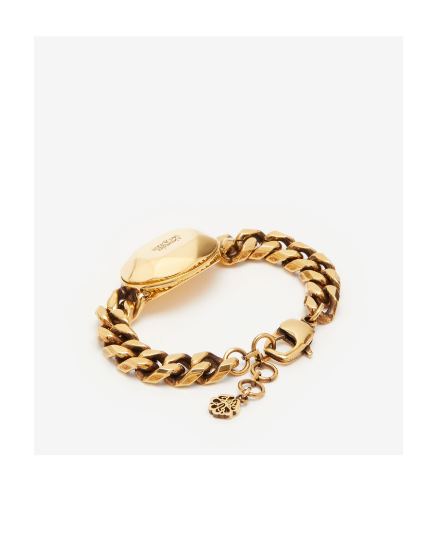 Alexander Mcqueen The Faceted Stone Chain Bracelet In Yellow