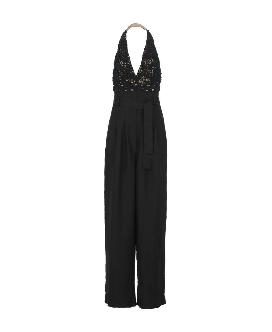 Brunello Cucinelli Crochet-detail Jumpsuit In Black