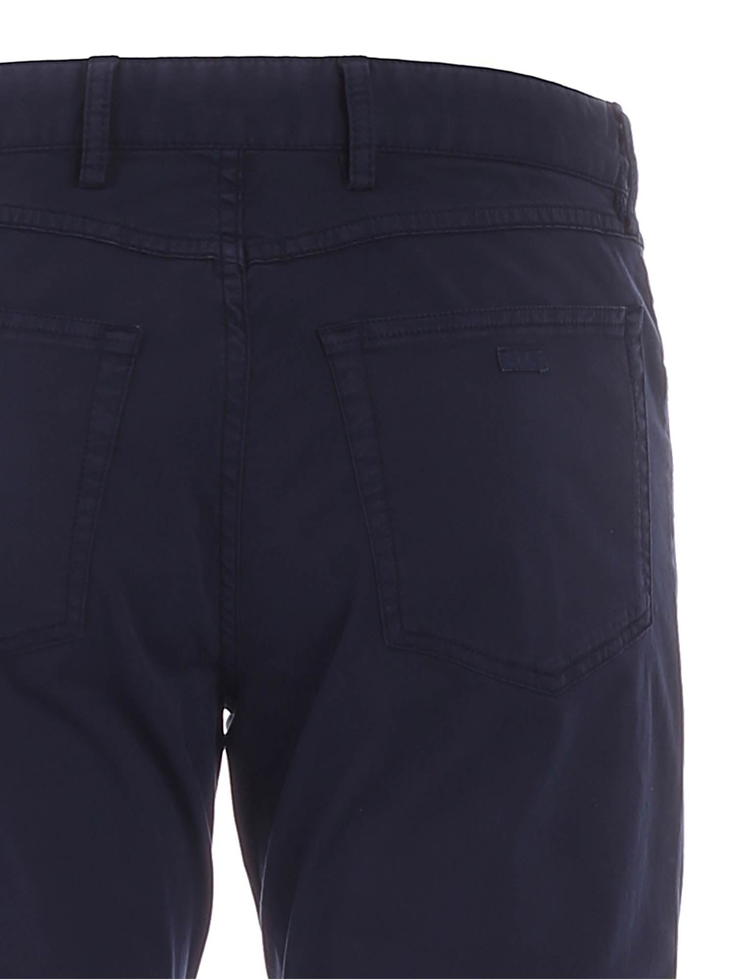 Paul & Shark Slim-cut Straight Trousers In Black