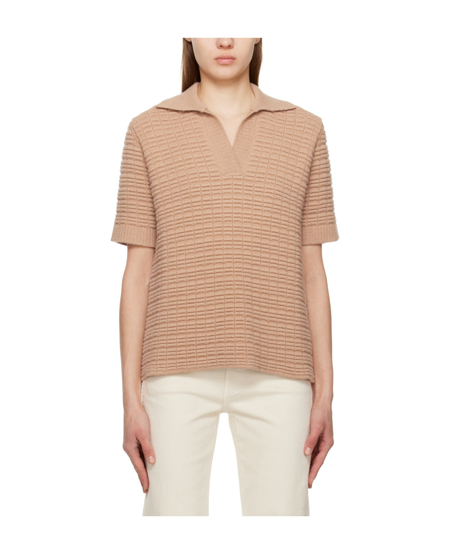 KHAITE WAFFLE SHORT-SLEEVED SWEATER 