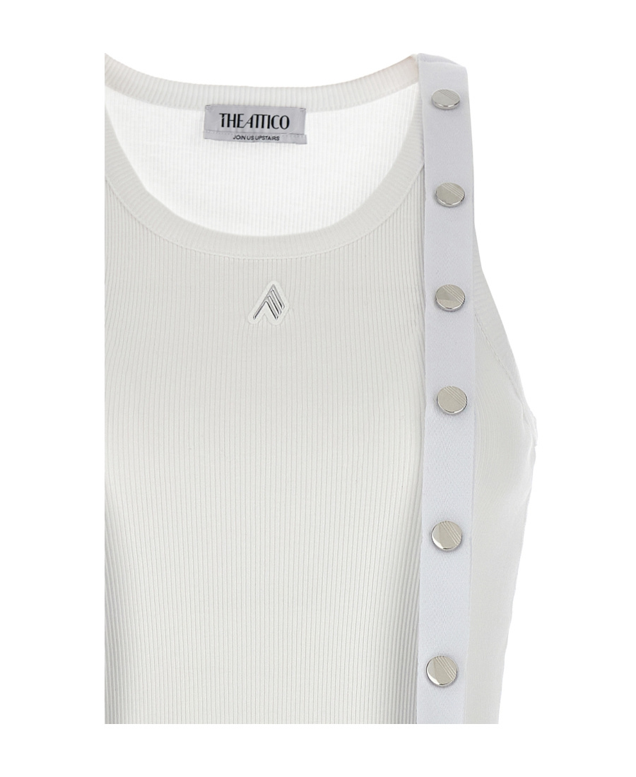 Shop Attico The  Logo Patch Ribbed Tank Top In White