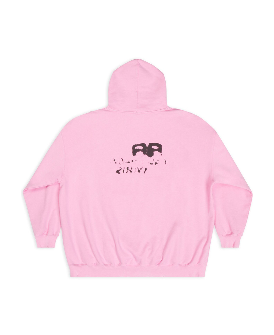 Balenciaga Graffiti-print Cotton Hoodie In Pink