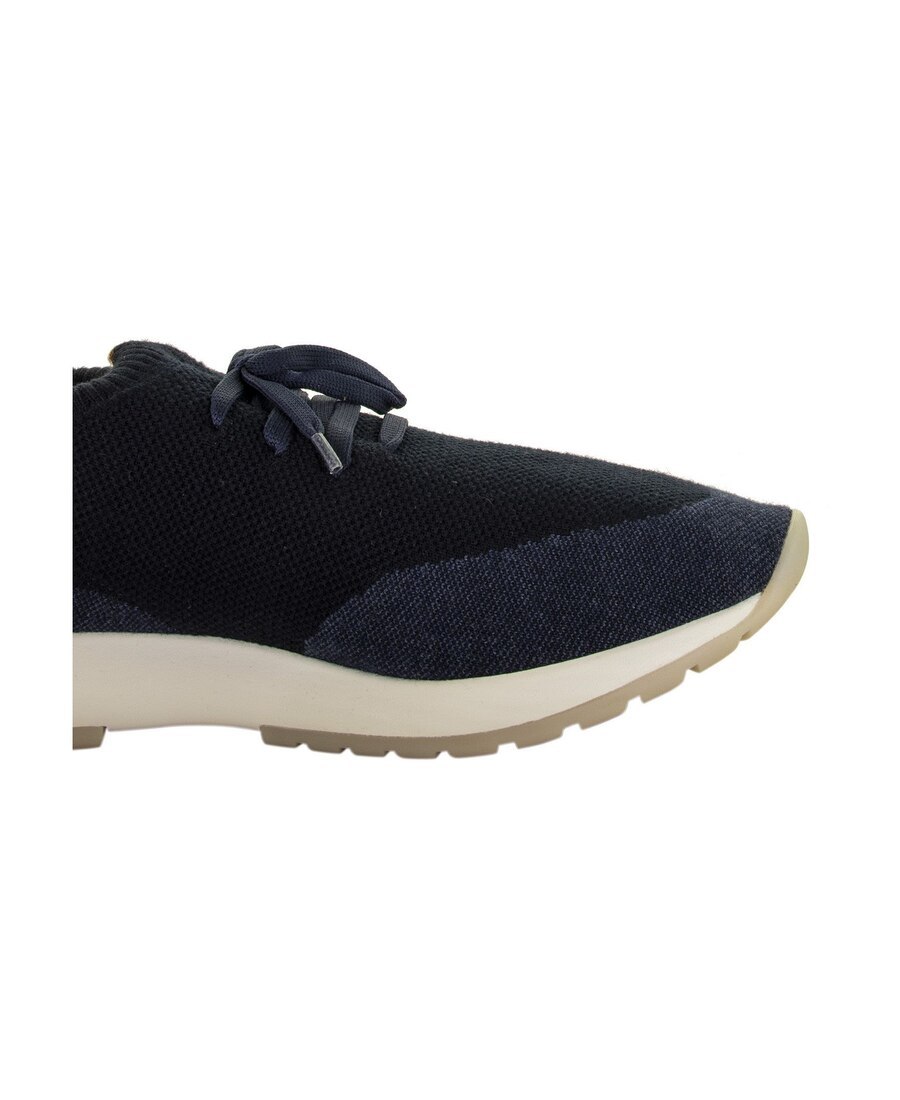 Loro Piana 360 Flexy Walk Leather-trimmed Knitted Wool Sneakers In Black