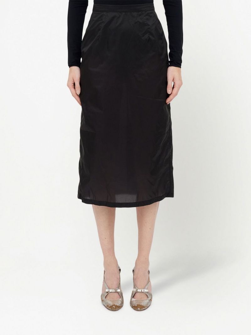 Maison Margiela High-waisted Chiffon Straight Skirt In Black