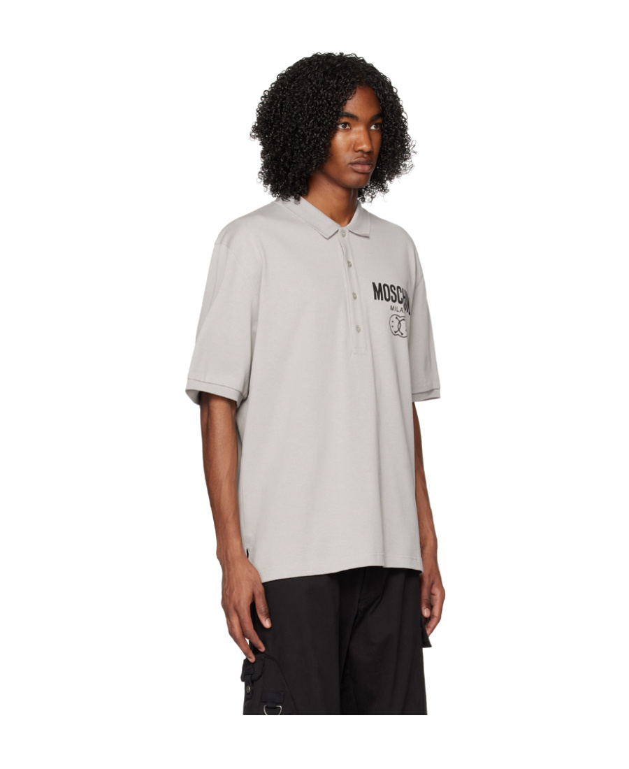 Moschino Logo Short-sleeved Polo Shirt In White