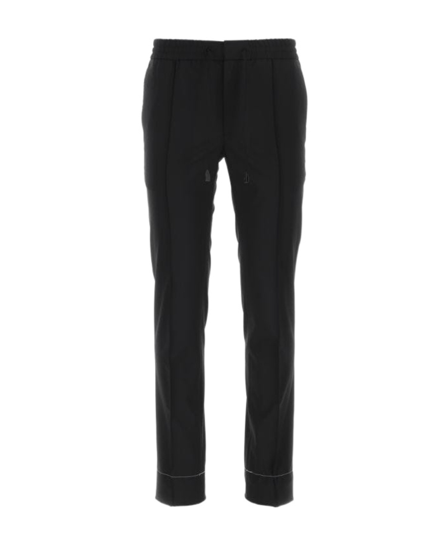 Brioni Drawstring-waist Wool Trousers In Black