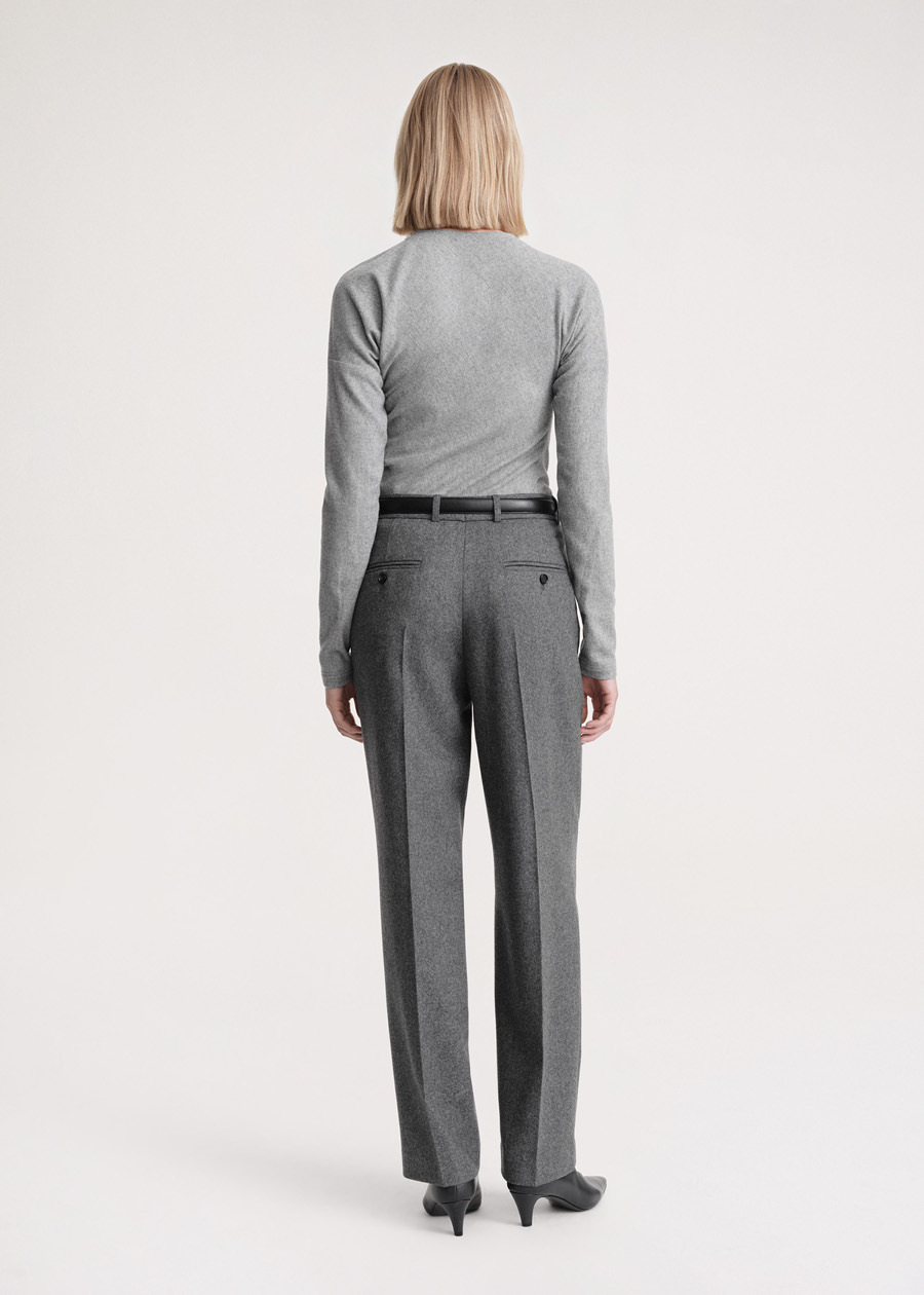 Totême Double-pleated Tailored Trousers In Gray