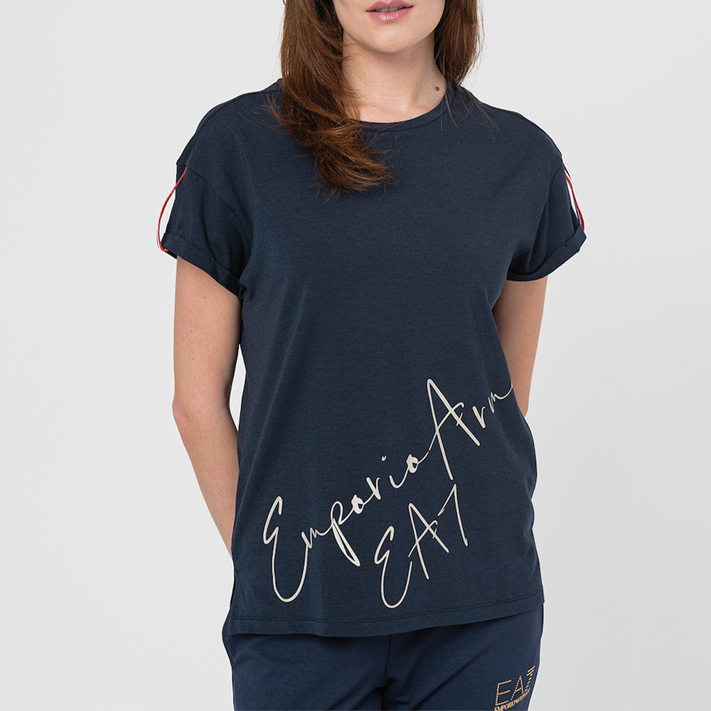 EA7 ROUND NECK STRIPED T-SHIRT 