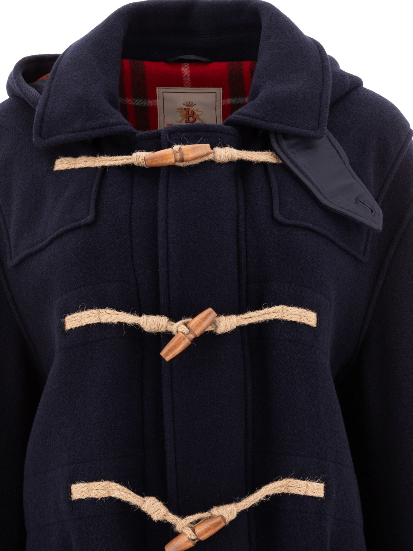Baracuta Double Wool Short Duffle Navy Blue Montgomery Jacket In Black